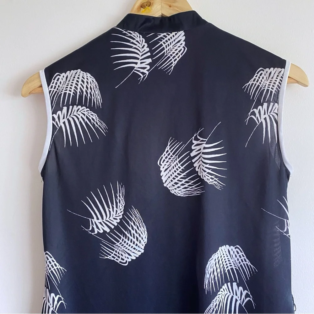 Vintage Pleskin Black White Leaf Print Dress - Picture 11 of 17